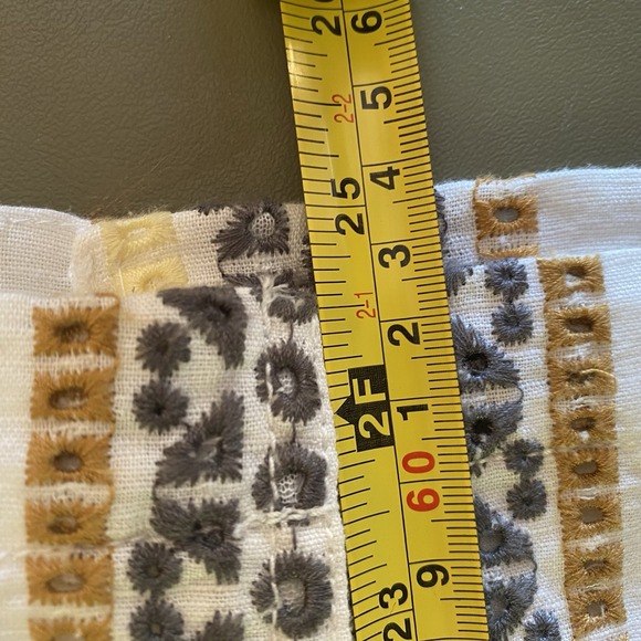 Anthropologie Quincy Eyelet Pencil Skirt Linen Blend 2 Boho Chic Elevated Indie - Picture 6 of 9